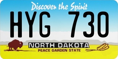 ND license plate HYG730
