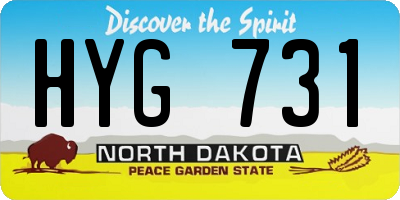 ND license plate HYG731