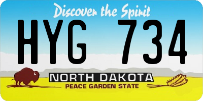 ND license plate HYG734