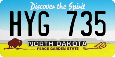 ND license plate HYG735