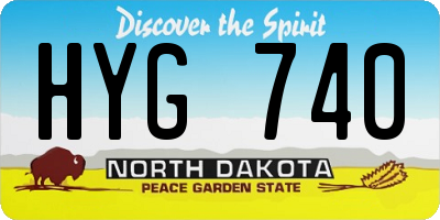 ND license plate HYG740