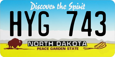 ND license plate HYG743