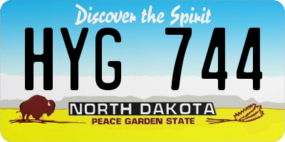 ND license plate HYG744