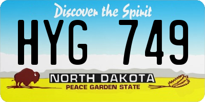 ND license plate HYG749