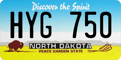 ND license plate HYG750