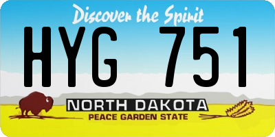 ND license plate HYG751