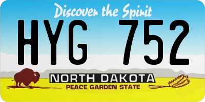 ND license plate HYG752