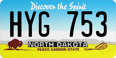 ND license plate HYG753