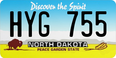 ND license plate HYG755