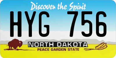 ND license plate HYG756