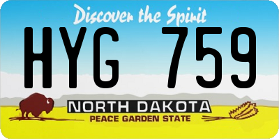 ND license plate HYG759
