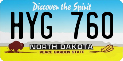 ND license plate HYG760