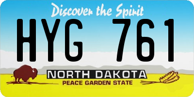 ND license plate HYG761