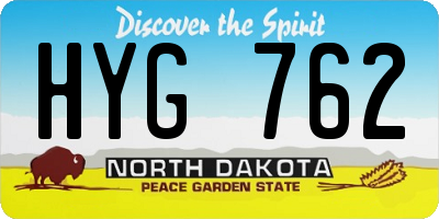 ND license plate HYG762