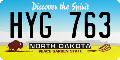 ND license plate HYG763