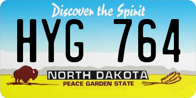 ND license plate HYG764