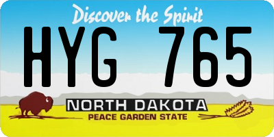 ND license plate HYG765