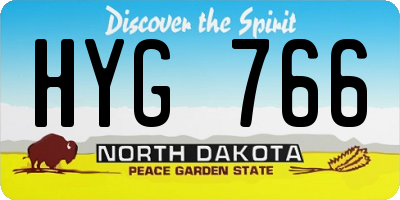 ND license plate HYG766