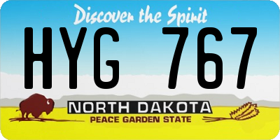 ND license plate HYG767