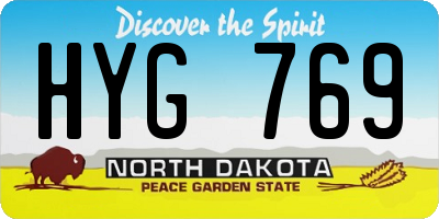 ND license plate HYG769
