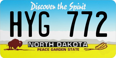 ND license plate HYG772