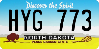 ND license plate HYG773