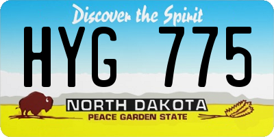 ND license plate HYG775