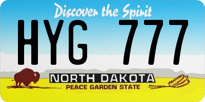 ND license plate HYG777