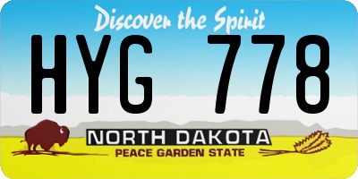 ND license plate HYG778