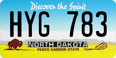 ND license plate HYG783