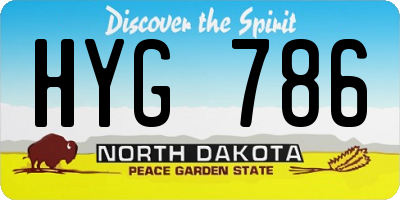 ND license plate HYG786