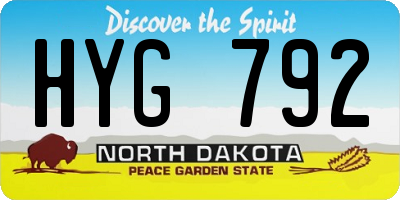 ND license plate HYG792