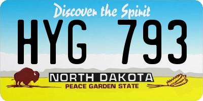 ND license plate HYG793