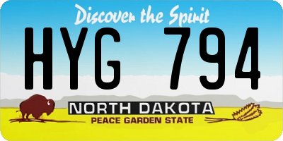 ND license plate HYG794