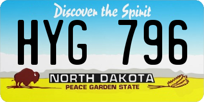 ND license plate HYG796