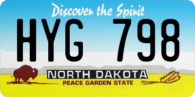 ND license plate HYG798