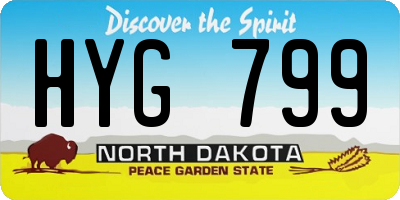 ND license plate HYG799