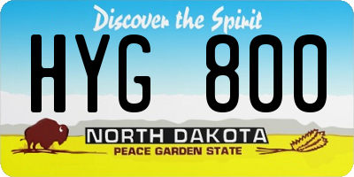 ND license plate HYG800