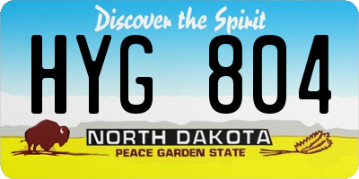 ND license plate HYG804