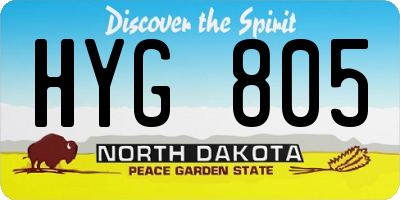 ND license plate HYG805