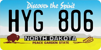ND license plate HYG806