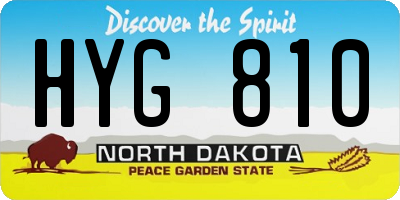 ND license plate HYG810