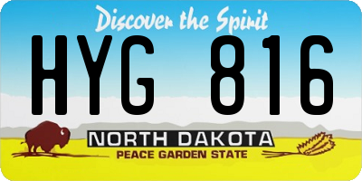 ND license plate HYG816