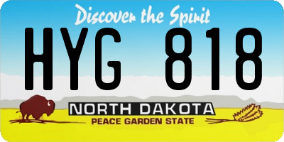 ND license plate HYG818