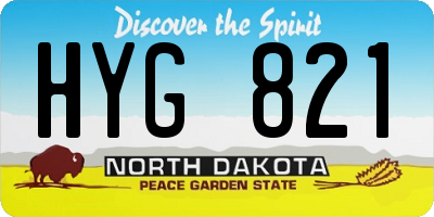ND license plate HYG821