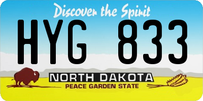 ND license plate HYG833