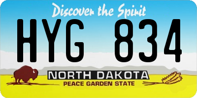 ND license plate HYG834