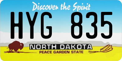 ND license plate HYG835