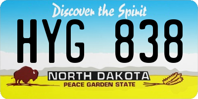 ND license plate HYG838