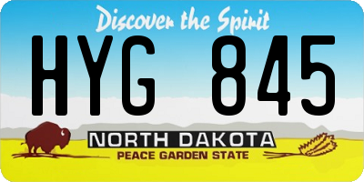 ND license plate HYG845